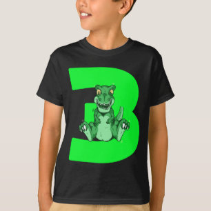 Camiseta Crianças aniversário de 3 anos Dinossauro Presente