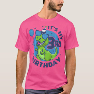 Camiseta Crianças aniversário de 3 anos Dinossauros 3 Anos 