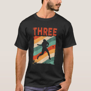 Camiseta Crianças aniversário de 3 anos Retro Baseball De 3