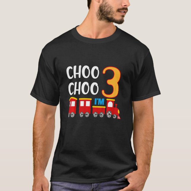 Camiseta Crianças aniversário de 3 anos Todller 3 anos Meni (Frente)