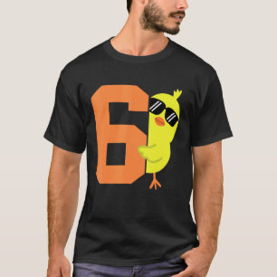 Camiseta Crianças Aniversário de 6 anos Tema Frango Fofo Me