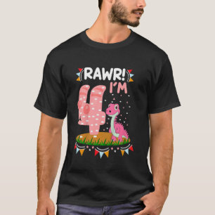 Camiseta Crianças Aniversário de criança Dino Rex Dinossaur