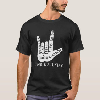 Camiseta Crianças Anti-Bullying Símbolo de Amor Violento Pr