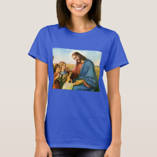 Camiseta Crianças Antigas Trazem Flores a Jesus Cristo