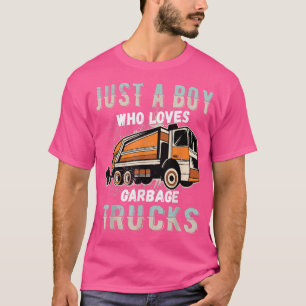 Camiseta Crianças Apenas Um Menino Que Adora Caminhões De L
