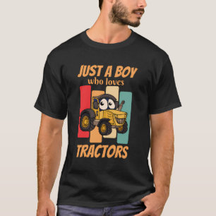 Camiseta Crianças Apenas um Menino que Ama Tratores Fazende