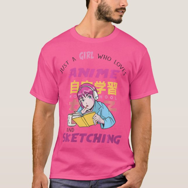 Camiseta Crianças Apenas Uma Menina Que Ama Animes E Desenh (Frente)