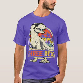 Camiseta Crianças aqui Rex aniversário de 3 anos 3Dinossaur