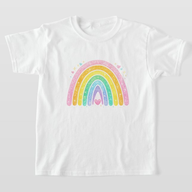 Camiseta Crianças Arco-íris Fofa (Postura )