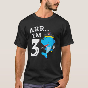 Camiseta Crianças ARR Eu sou 3 pirata de aniversário I aniv