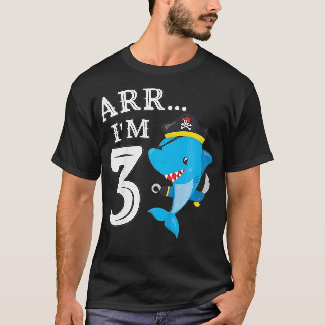 Camiseta Crianças ARR IM 3 Pirata de Aniversário I aniversá (Frente)
