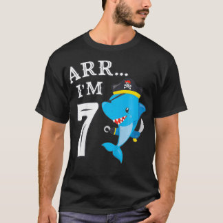 Camiseta Crianças ARR IM 7 Pirata de Aniversário I 7 de Ani