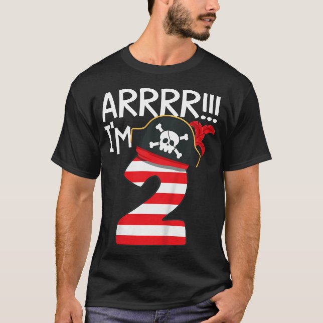 Camiseta Crianças Arrr I M 2 Legal segundo aniversário Tema (Frente)