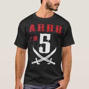 Camiseta Crianças ARRR Im 5 Festa de aniversário Pirata C