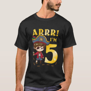 Camiseta Crianças Arrr. Sou o capitão Pirate 5 Birthday B