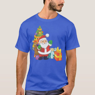 Camiseta Crianças Árvore Natal Papai Noel