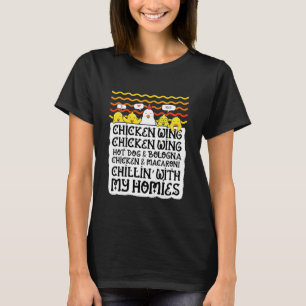 Camiseta Crianças Asas de Frango Cachorro Quente E Bo
