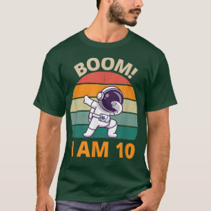 Camiseta Crianças Astronautas Dabbing Birthday, 10 anos de 