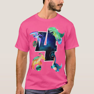 Camiseta Crianças Astronautas do Espaço Exterior Dinossauro