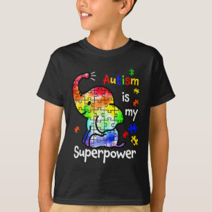 Camiseta Crianças Autismo É O Meu Superpoder Autismo De Ele