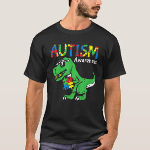 Camiseta Crianças Autismo Sensibilização Dino Autista Toddl