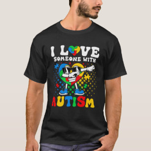Camiseta Crianças Autistas Eu Amo Alguém com Consciência do