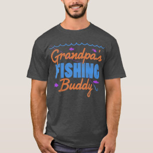 Camiseta Crianças Avô pescando Buddy T Miúdos Barcos de Pes