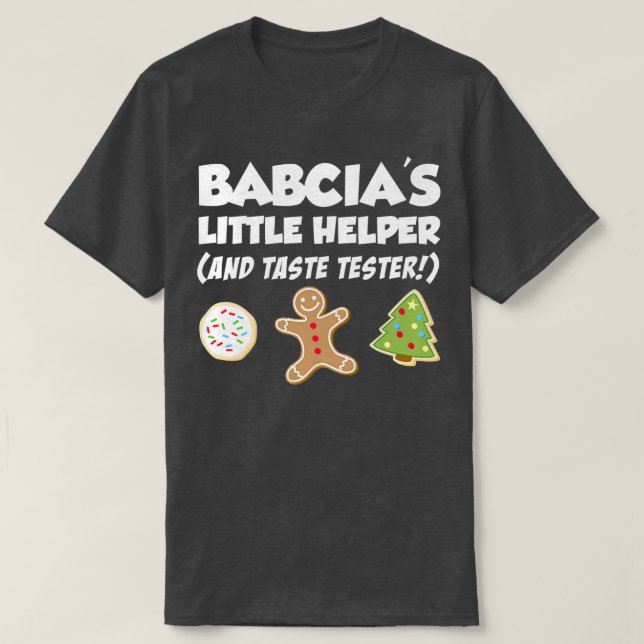 Camiseta Crianças Babcia's Little Helper Christmas Cookie B (Frente do Design)