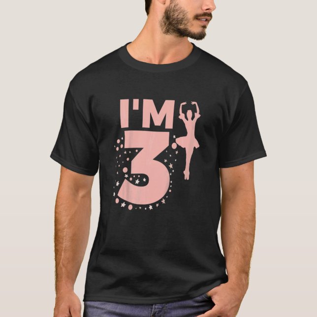 Camiseta Crianças, Ballerina aniversário de 3 anos, Balé--R (Frente)