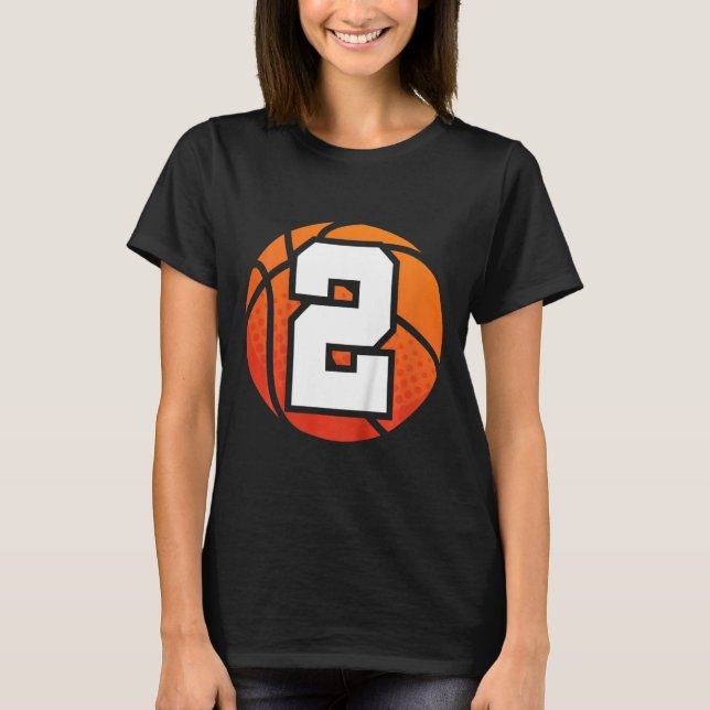 Camiseta Crianças Basquetebol Número de Aniversário 2 para  (Frente)