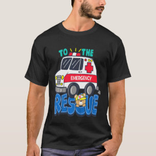 Camiseta Crianças Beam Ambulância Veículos Luzes Sirens Eme