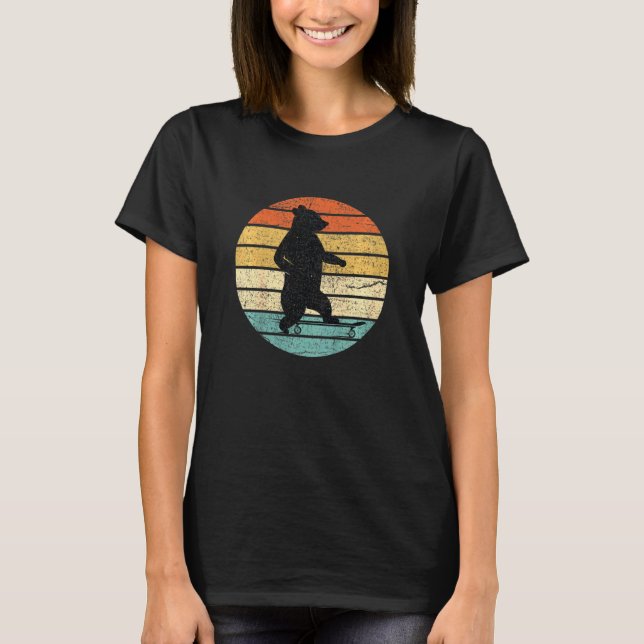 Camiseta Crianças Bebem No Skateboard Retro Sunset (Frente)