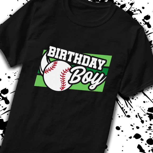 Camiseta Crianças Beisebol Festa de aniversário Birthday Bo (Criador carregado)