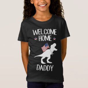 Camiseta Crianças Bem-Vindo Pai Dinossauro T-Rex American F