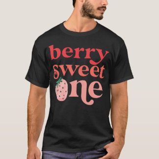 Camiseta Crianças Berry Sweet One Strawberry Primeiro Anive