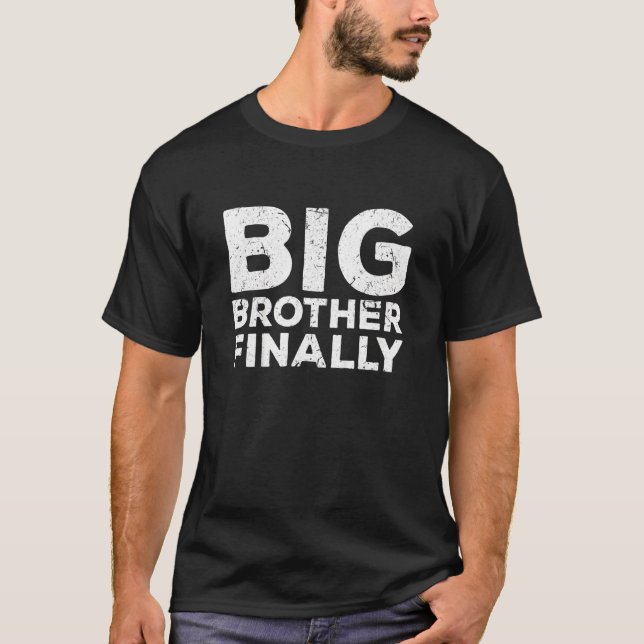 Camiseta Crianças Big Brother Finalmente Para Meninos E Irm (Frente)