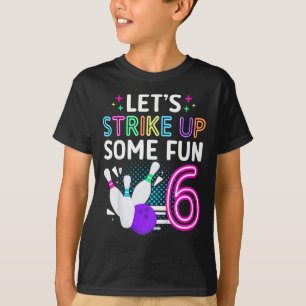 Camiseta Crianças, Boliche Festa de aniversário, 6 anos, Bo
