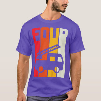 Camiseta Crianças Bombeiam Caminhão 4º Aniversário Bombeiro