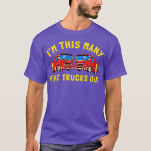 Camiseta Crianças Bombeiam Carro segundo aniversário Garoto