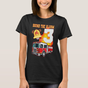 Camiseta Crianças Bombeiros aniversário de 3 anos Bombeiros