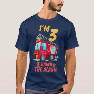 Camiseta Crianças Bombeiros Bombeiros aniversário de 3 anos