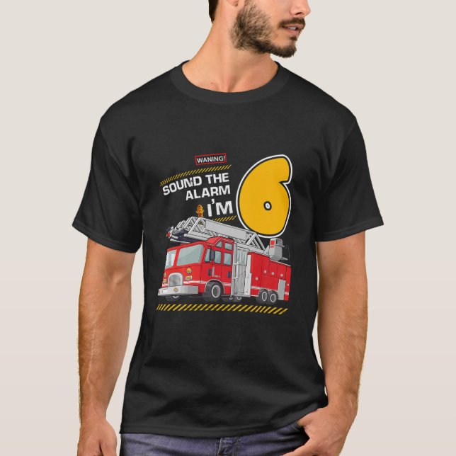 Camiseta Crianças Bombeiros Caminhão de 6 Anos 6 Bi (Frente)
