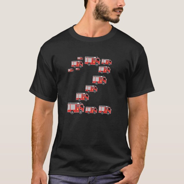 Camiseta Crianças Bombeiros de segundo aniversário Bombeiro (Frente)