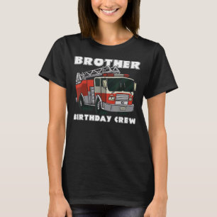 Camiseta Crianças Bombeiros, Irmão, Tripulante de Aniversár