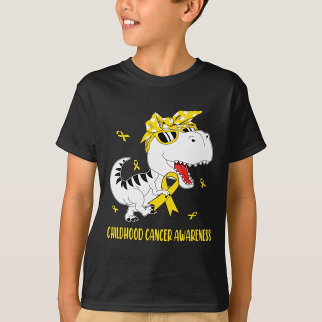 Camiseta Crianças bonitas, Cancer de consciência Dinossauro (Frente)