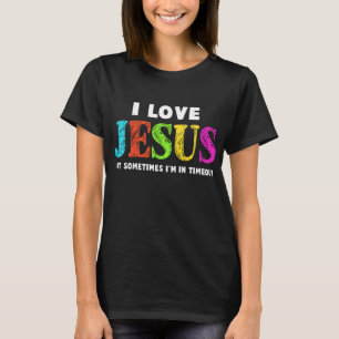 Camiseta Crianças Bonitas Eu Amo Jesus Cristo Cristão Faith