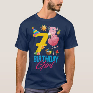 Camiseta Crianças Bonitas Garota Flamingo 7 B de 7 Anos