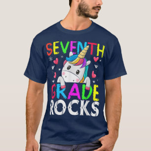 Camiseta Crianças Bonitas Meninas Unicórnio Rochas do 7º an