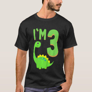 Camiseta Crianças Bons 3 Aniversário Para Um Menino Com Din