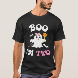 Camiseta Crianças Boo Eu sou dois Fantasmas do segundo segu